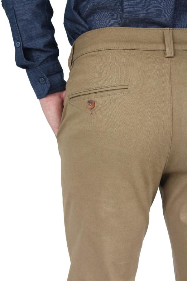 Pantalón De Vestir Camel Slim Fit De Algodón Stretch Para Hombre